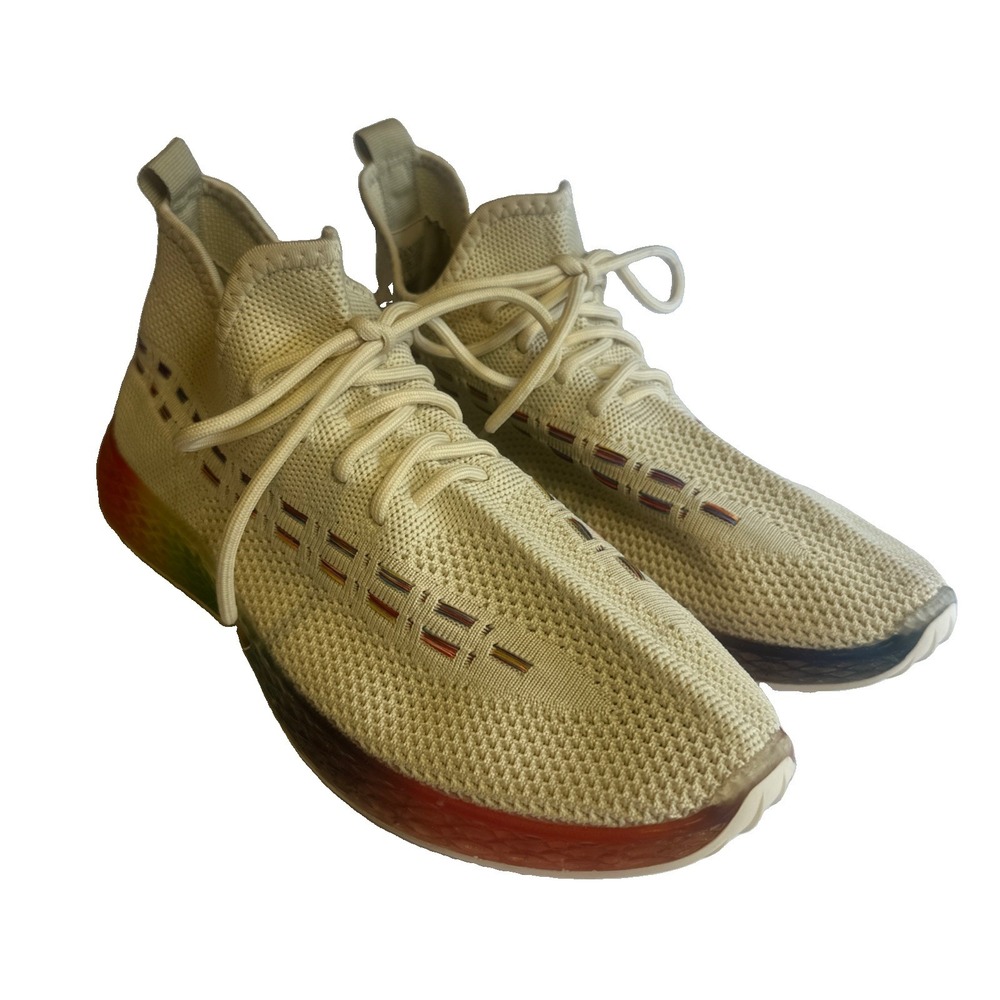 Wanted Women's Streak Sneakers Natural (Off White) Mesh Rainbow Gel Sole Sz. 10